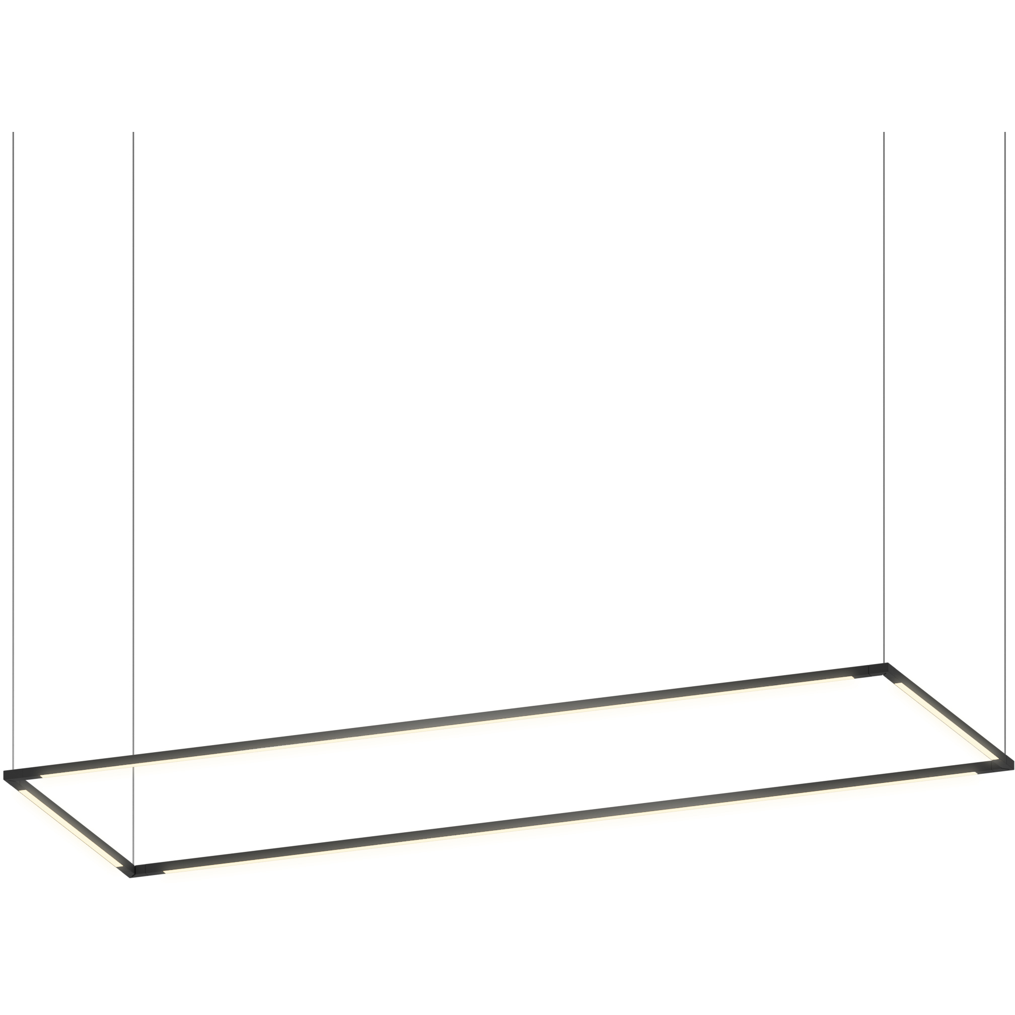 Z-Bar LED 18.2 inch Matte Black Pendant Ceiling Light, Rectangle